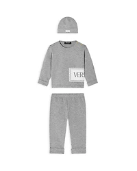 Versace Unisex 3 Piece Gift Set, Hat, Melange Sweatshirt, Sweatpants - Baby
