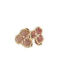 Pavé Double Orchid Ring 18K Gold Plated