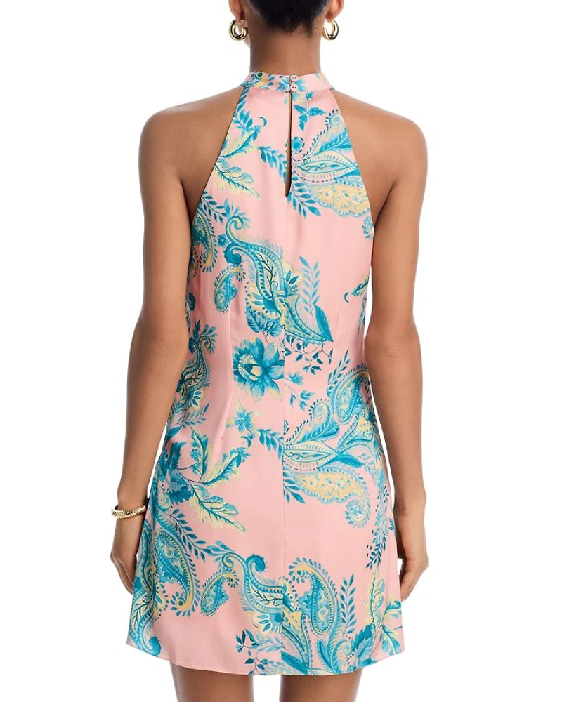 Printed Halter Mini Dress