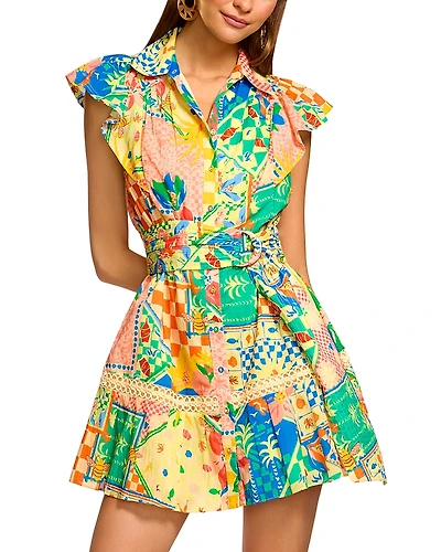 Ramy Brook Garden Marceline Belted Mini Dress