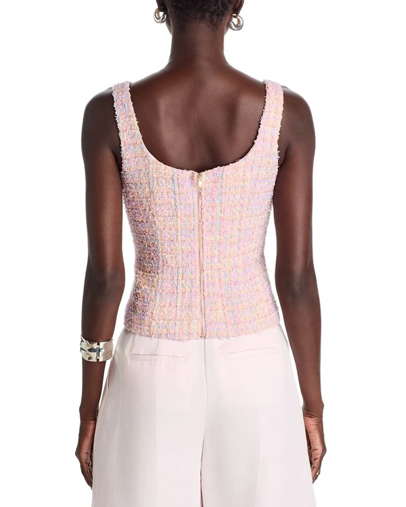 Rainbow Tweed Sleeveless Top -Exclusive