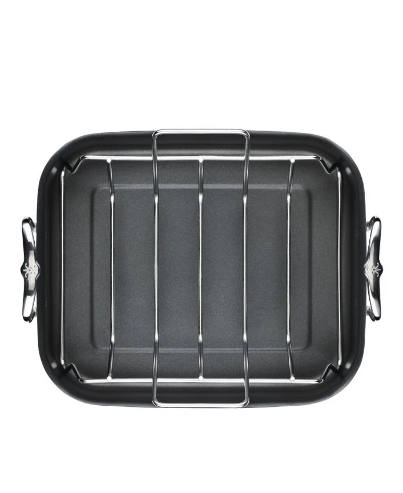 Provisions 16.5-Inch Clad Stainless Steel Nonstick Roaster with Rack, Large