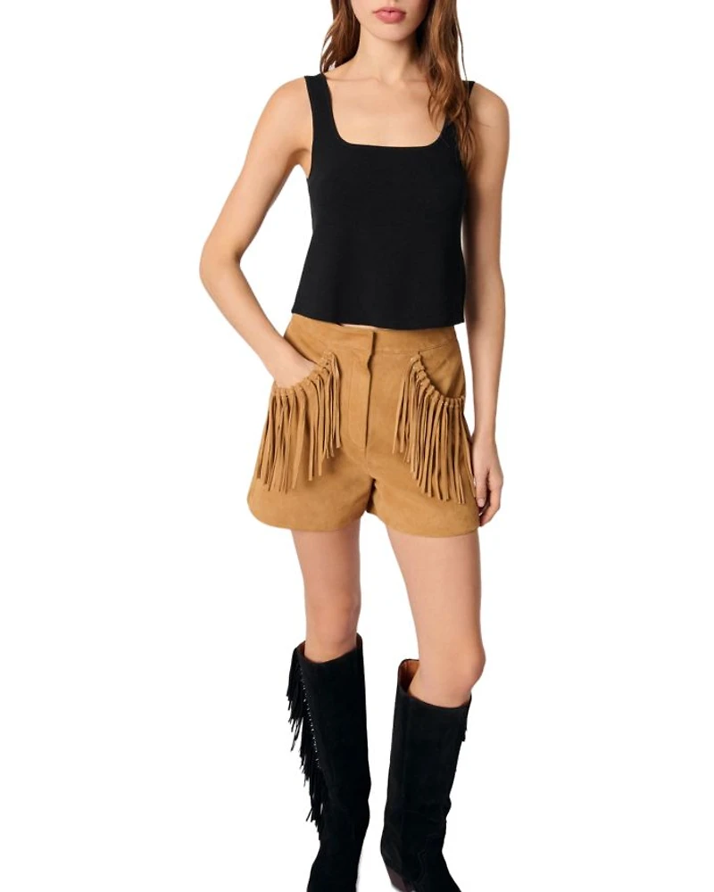 Fringed Nubuck Shorts