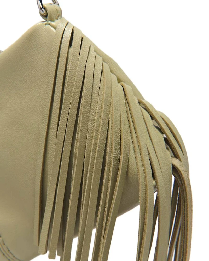 Miss M Fringed Leather Clutch