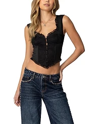 Edikted Button Front Lacey Corset