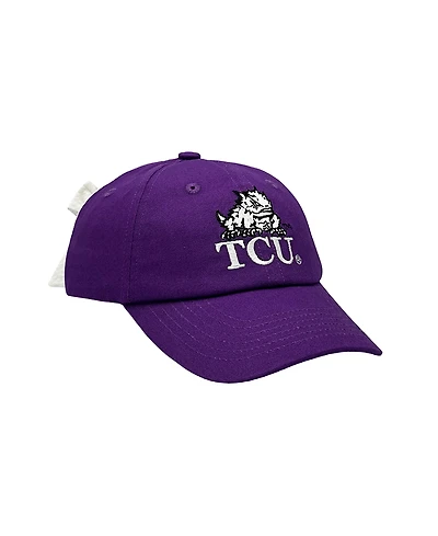 Bits & Bows Girls' Officially Licensed Tcu Bow Baseball Hat - Baby, Little Kid, Big Kid