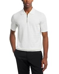 Maurizio Baldassari Chevron Stitch Quarter Zip Polo Sweater