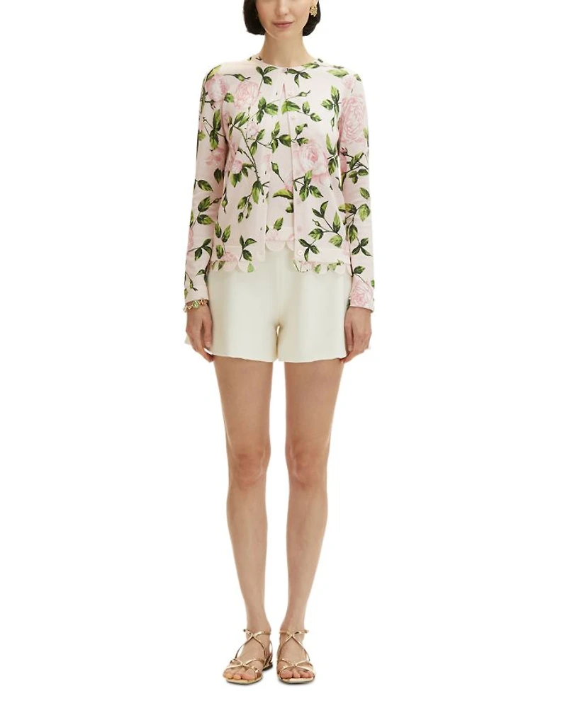 English Rose Print Cardigan