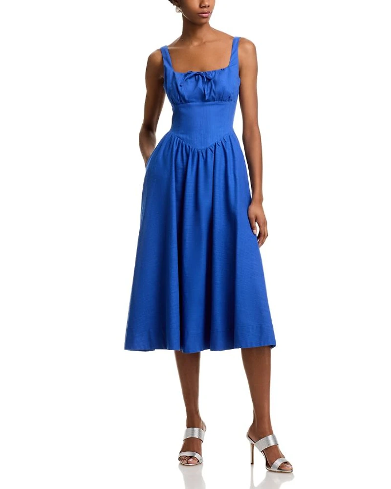 Tie Front Midi Dress - Exclusive