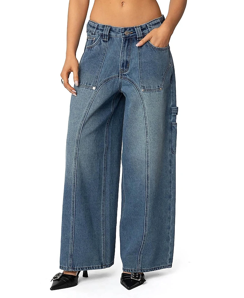 Edikted Tal Baggy Low Rise Carpenter Jeans