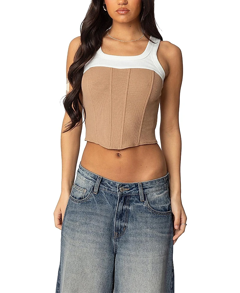 Edikted Ila Contrast Layered Corset