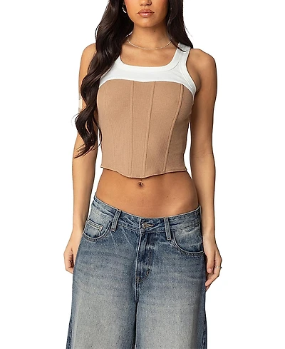 Edikted Ila Contrast Layered Corset