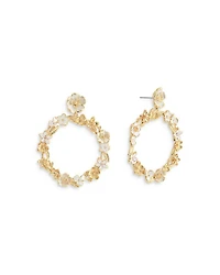 Bloom Gathered Drop Hoop Earrings in 18K Gold Plated - Exclusive