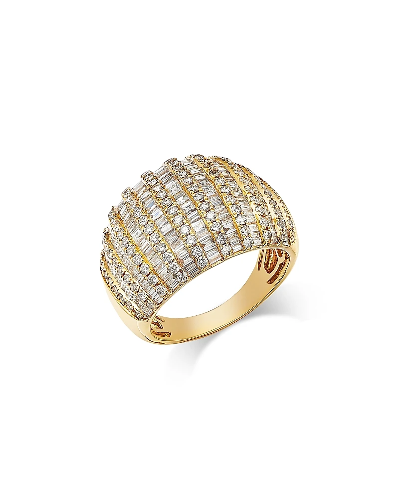 Bloomingdale's Fine Collection Diamond Round & Baguette Dome Ring