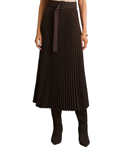 Ava Pleated Midi Skirt