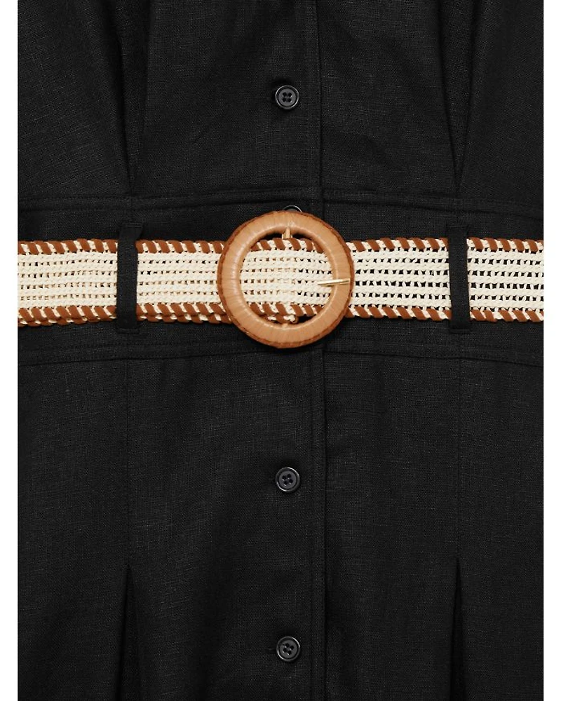 Annie Belted Linen Dress