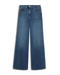 Heather High Rise Wide Leg Jeans Mid Blue