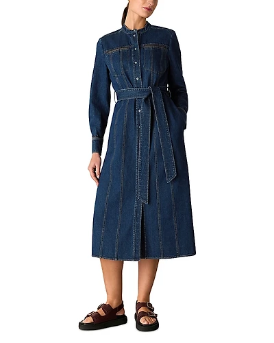 Whistles Myra Denim Midi Dress