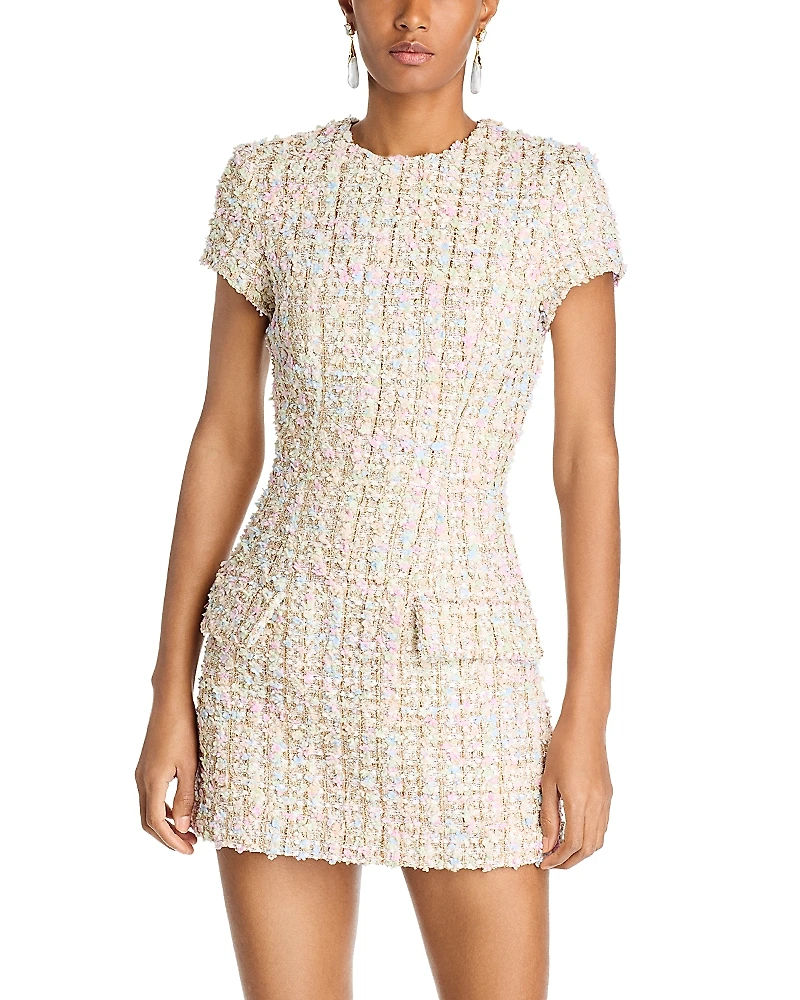 Sergio Hudson Tweed Mini Dress