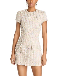 Sergio Hudson Tweed Mini Dress