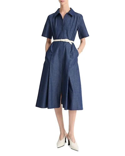 Denim Short Sleeve Shirt Dress