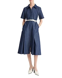 Denim Short Sleeve Shirt Dress