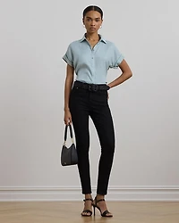 Linen Dolman Sleeve Button Down Shirt, Regular & Petite
