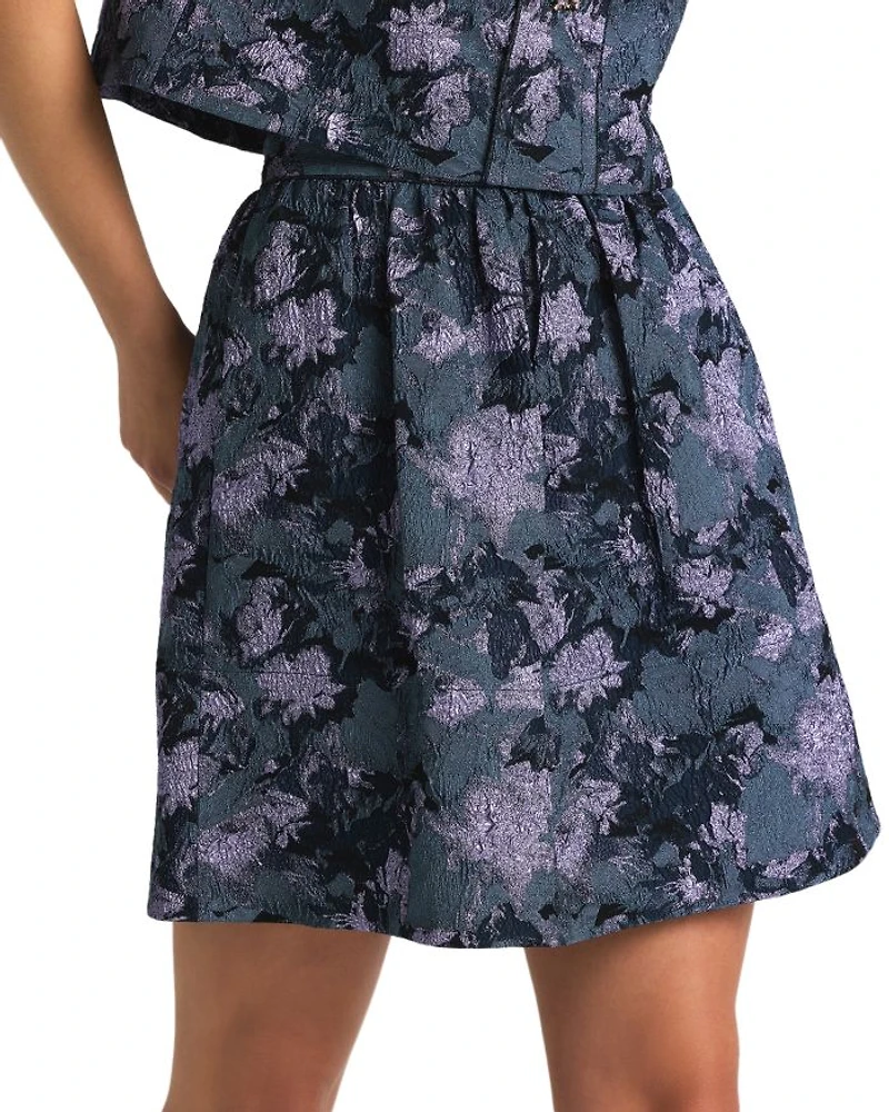 Floral Metallic Skirt