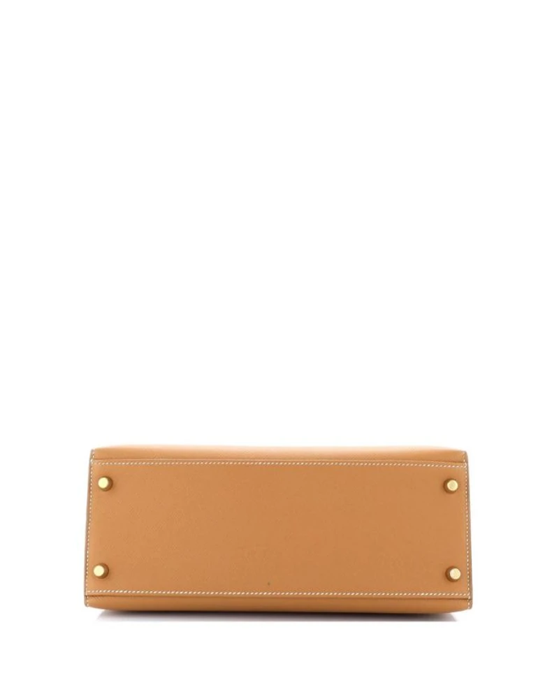 Kelly 28 Handbag Brown Epsom with Gold Hardware