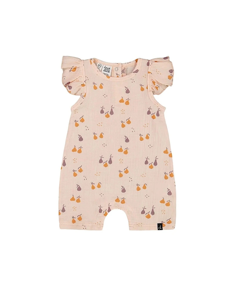 Deux par Girls' Printed Muslin One Piece Romper - Baby