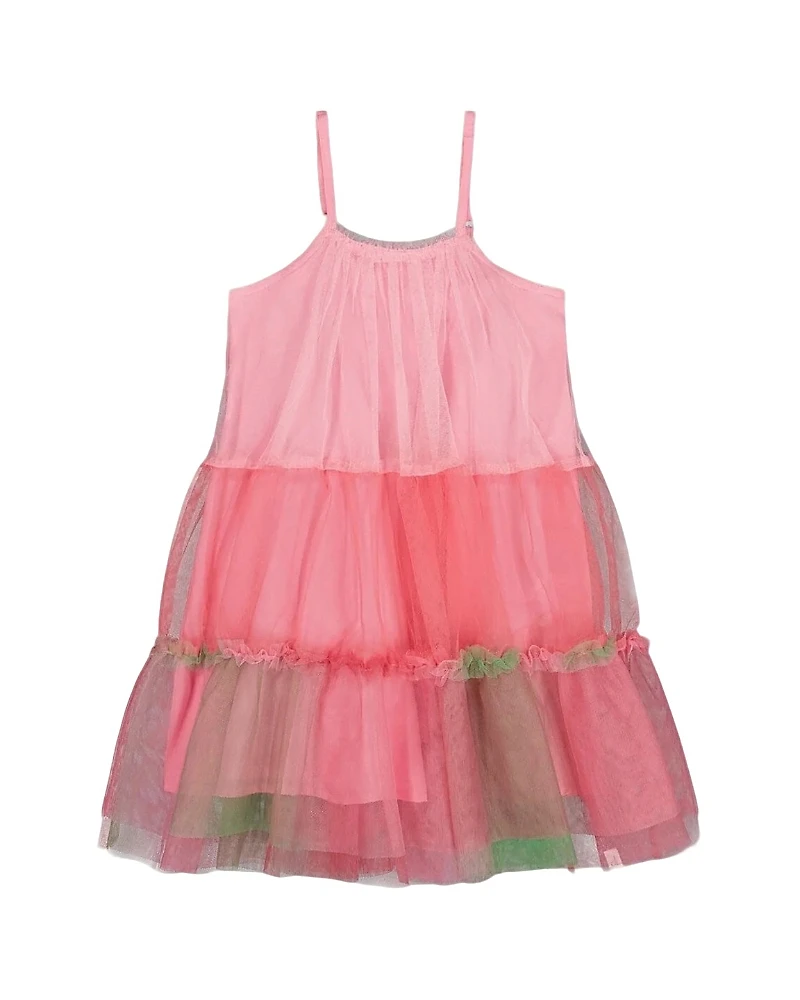 Deux par Girls' Sleeveless Color Block Tulle Dress - Big Kid