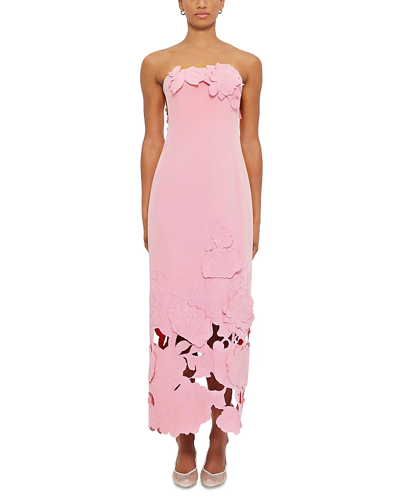 Leo Lin Rayna Crepe Strapless Dress