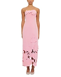 Leo Lin Rayna Crepe Strapless Dress