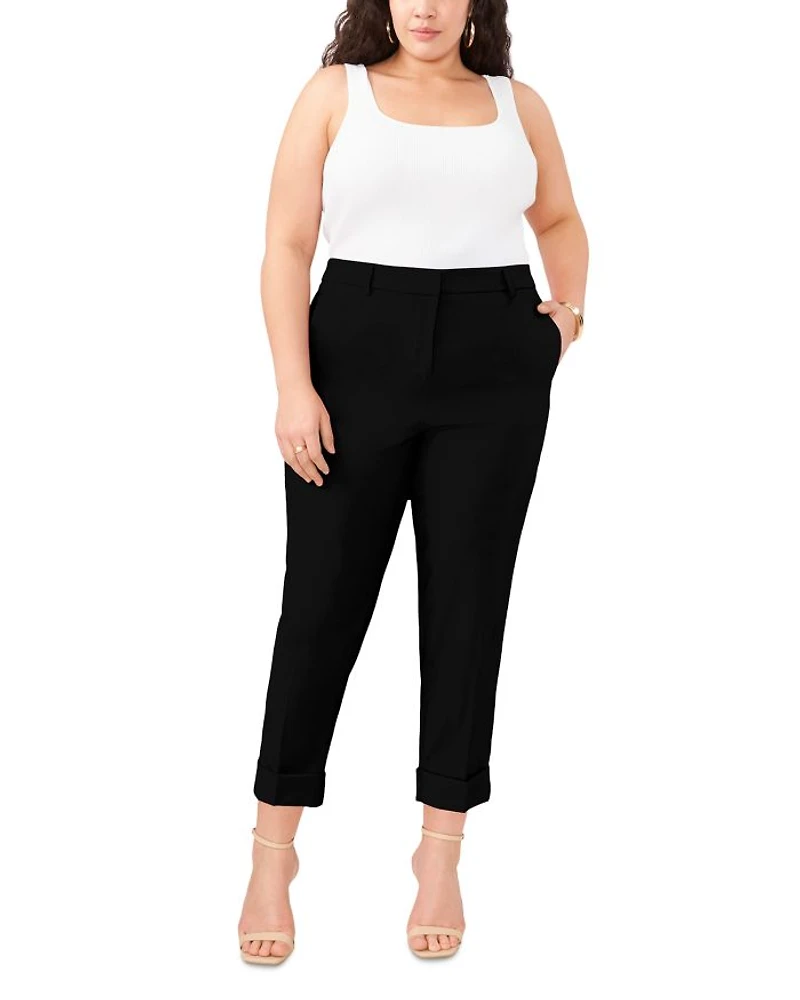 Wide Cuff Cropped Trousers
