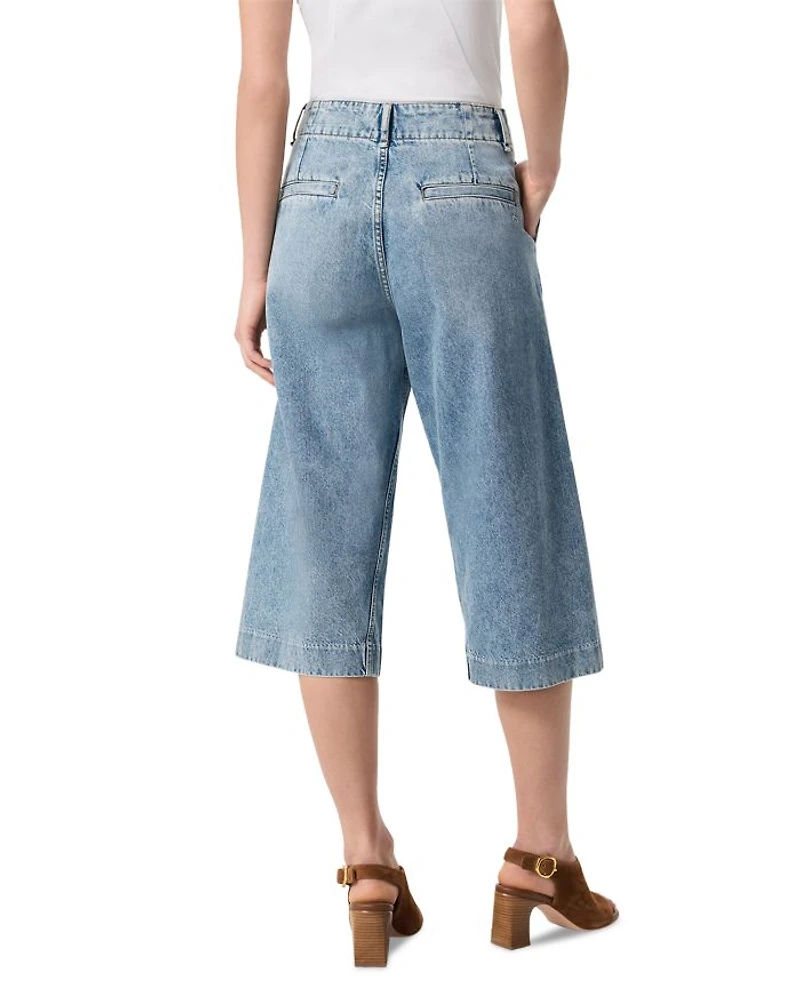 Jamie High Rise Tailored Culotte Jeans Pacific