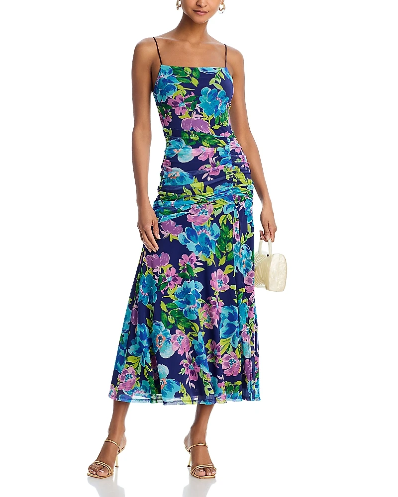 Aqua Floral Maxi Dress - Exclusive
