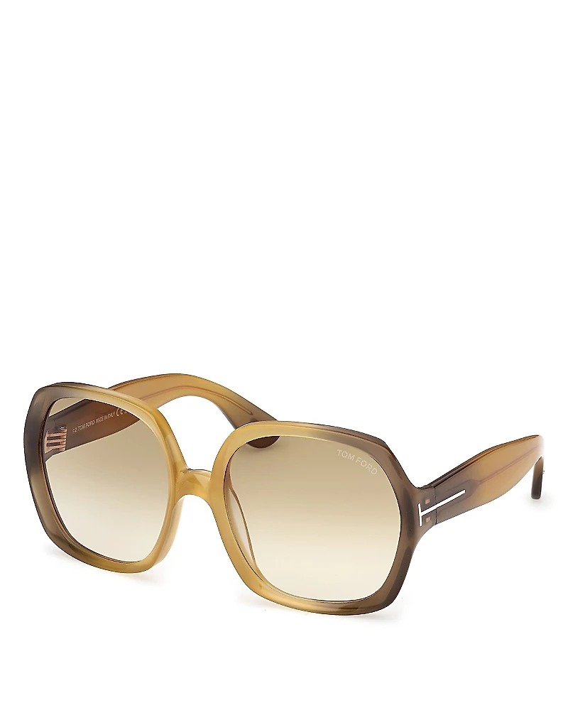 Tom Ford Saffron Square Sunglasses, 60mm