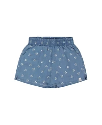 Deux par Deux Girls' Printed Chambray Short