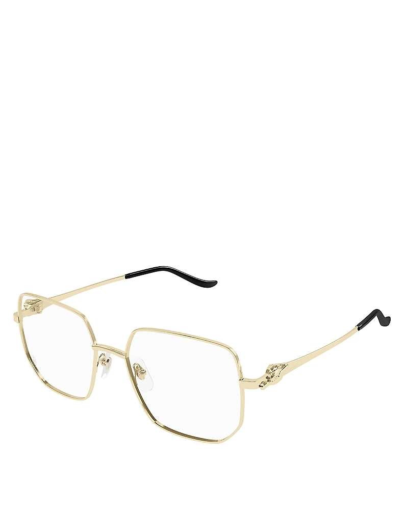 Cartier Panthere Classic 24K Gold Plated Squared Eye Glasses, 55mm