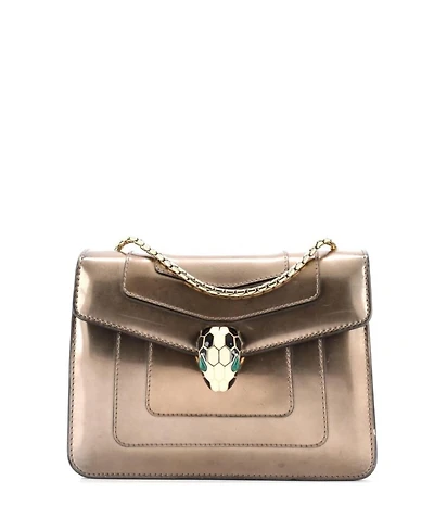 Serpenti Forever Square Shoulder Bag Metallic Leather