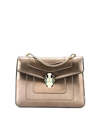 Serpenti Forever Square Shoulder Bag Metallic Leather