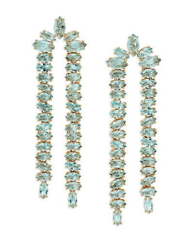 Palm Springs Green Stone Double Strand Drop Earrings