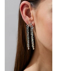 Palm Springs Green Stone Double Strand Drop Earrings