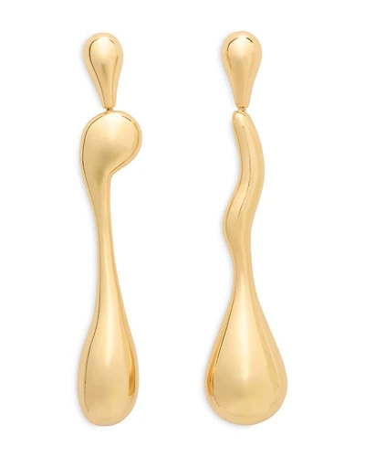 Molten Linear Drop Earrings in Gold Tone