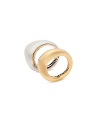 Two Tone Molten Stacking Rings, Set of 2