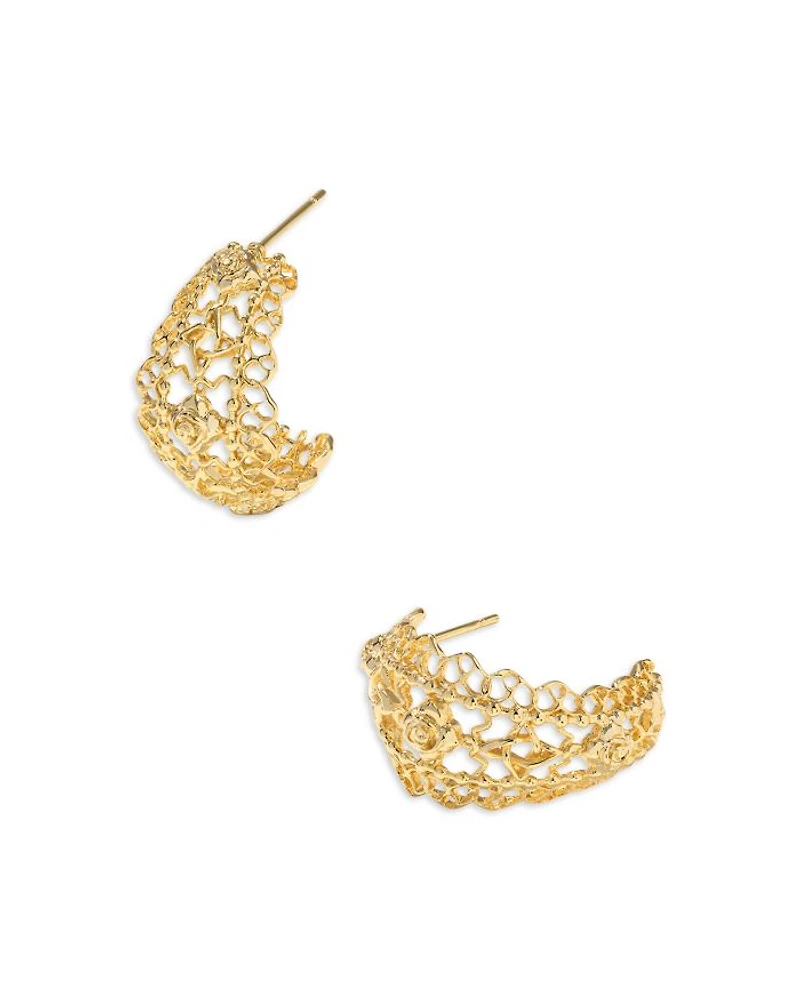 Krista Lace Huggie Hoop Earrings
