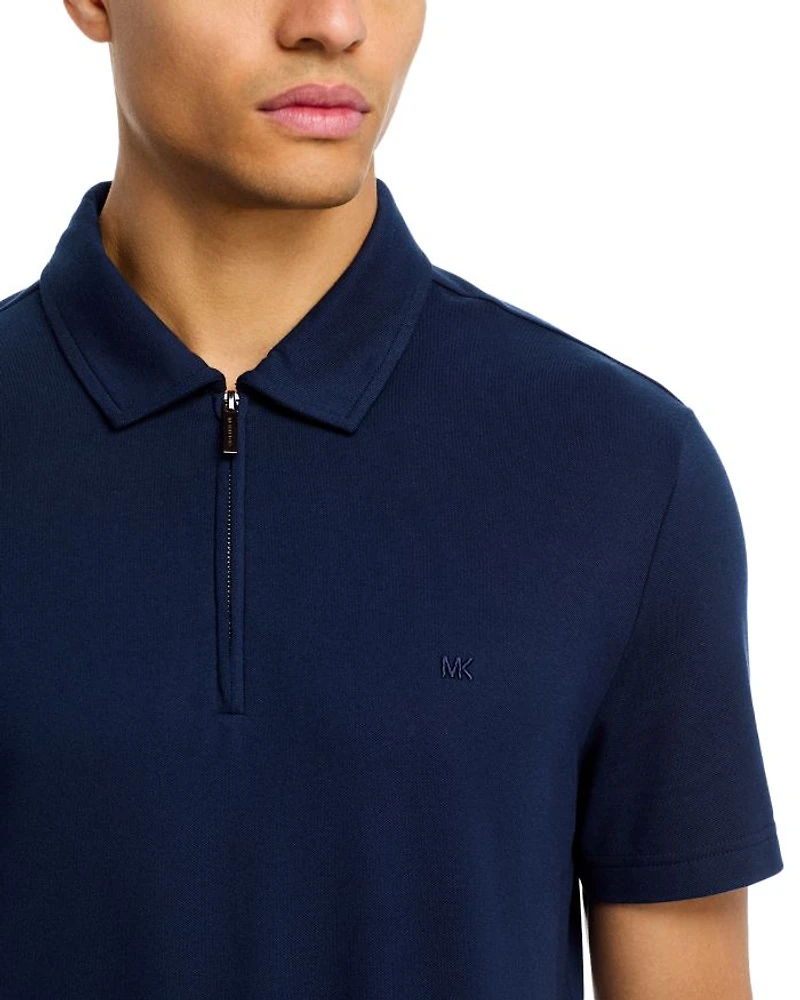 Sleek Pique Zip Polo Shirt