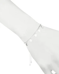 Disc Charm Slider Bracelet in Sterling Silver
