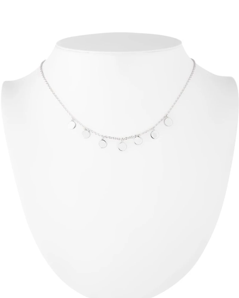 Disc Statement Necklace in Sterling Silver, 16"-19"