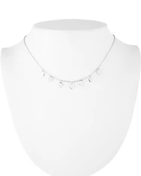 Disc Statement Necklace in Sterling Silver, 16"-19"